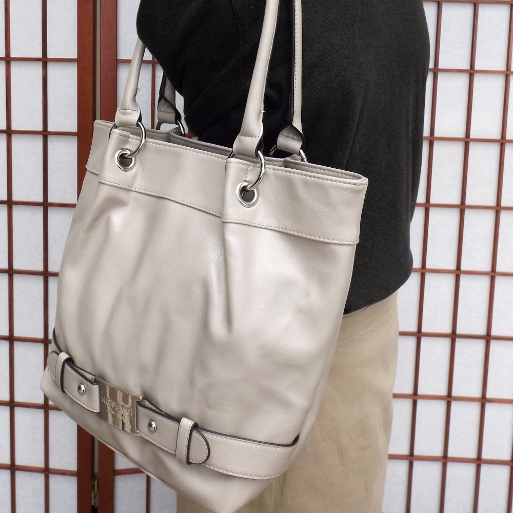 Rosetti Shoulder Bag, Bucket Style, Light Gray, Excellent Condition